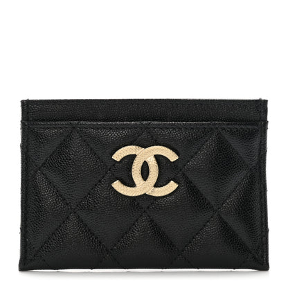 Chanel Caviar Quilted Studded CC Card Holder Black 1 of 9