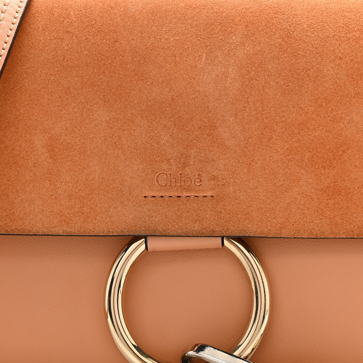 Chloe Suede Calfskin Small Faye Shoulder Bag Marrone 8 of 9
