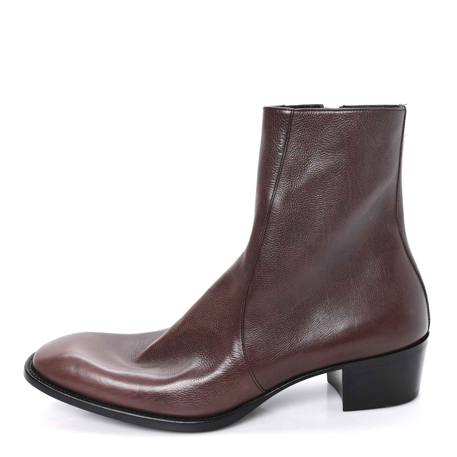 Saint Laurent Grained Leather Mens Stanton Boots 41 Brown 1 of 10