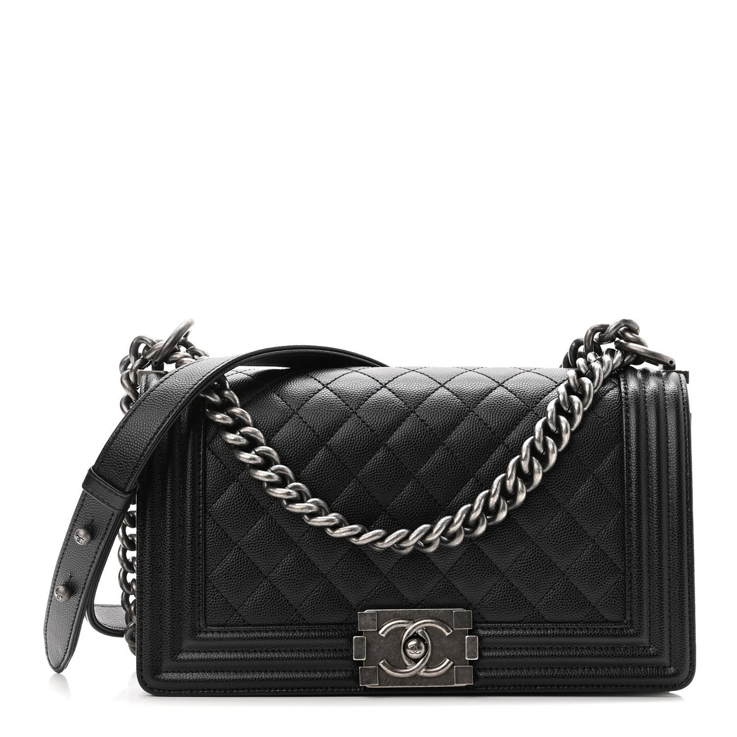Caviar Quilted Medium Boy Flap Black