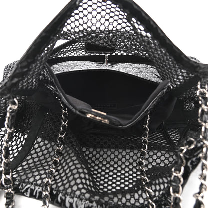 Chanel Patent Net Large La Madrague Tote Black 5 of 10