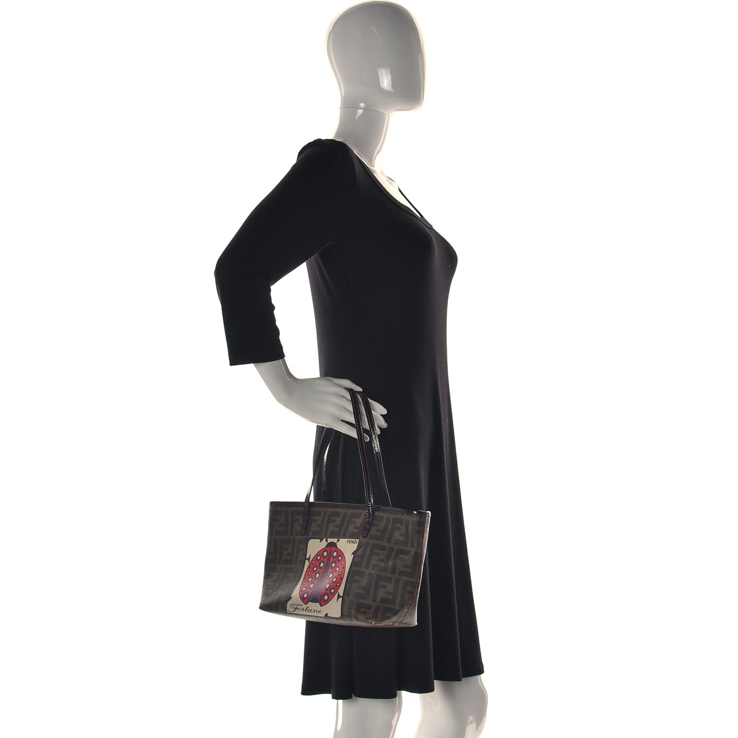 Zucca Spalmati Ladybug Print Mini Roll Tote Tobacco Pink