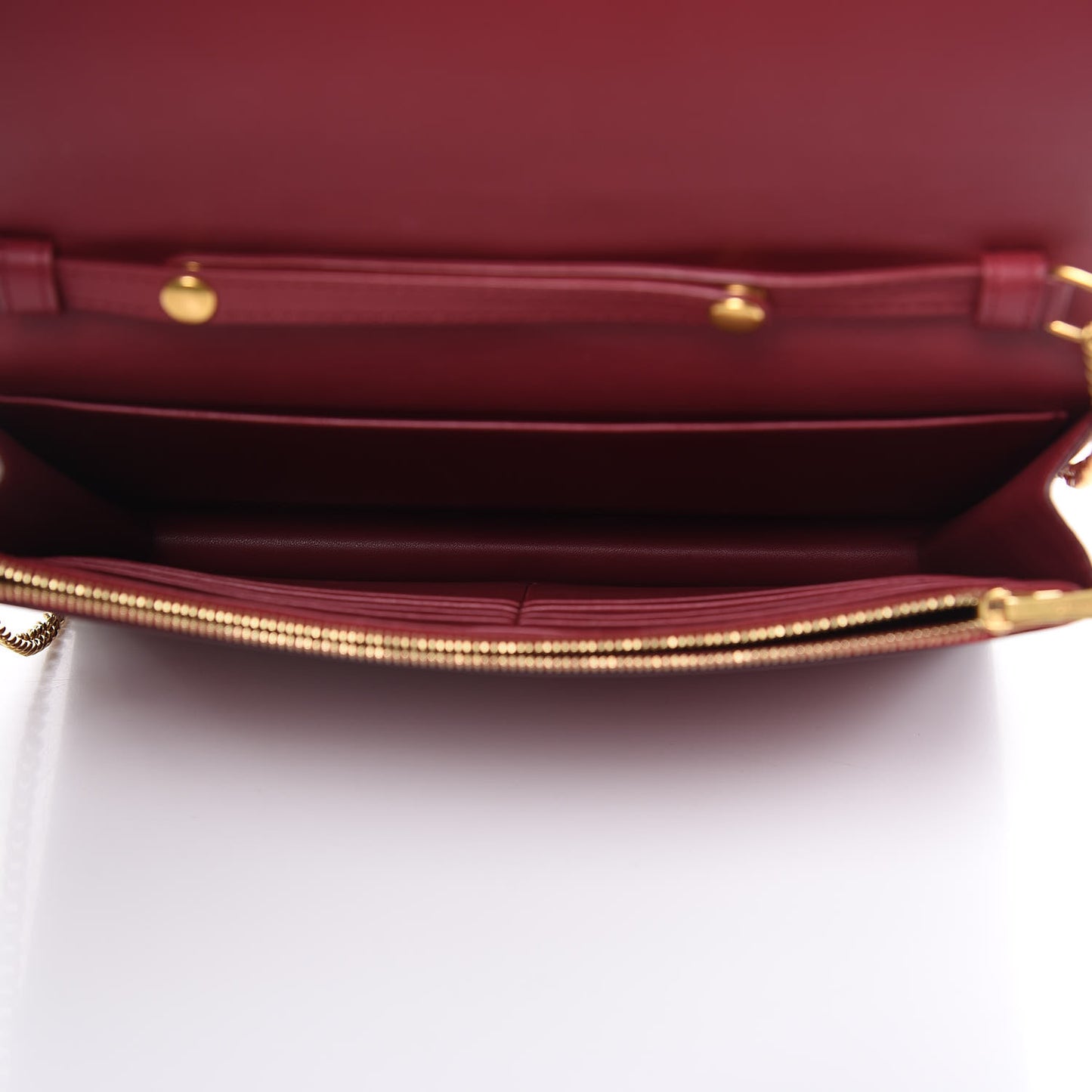 Smooth Lambskin Frame Evening Chain Clutch Ruby Nude
