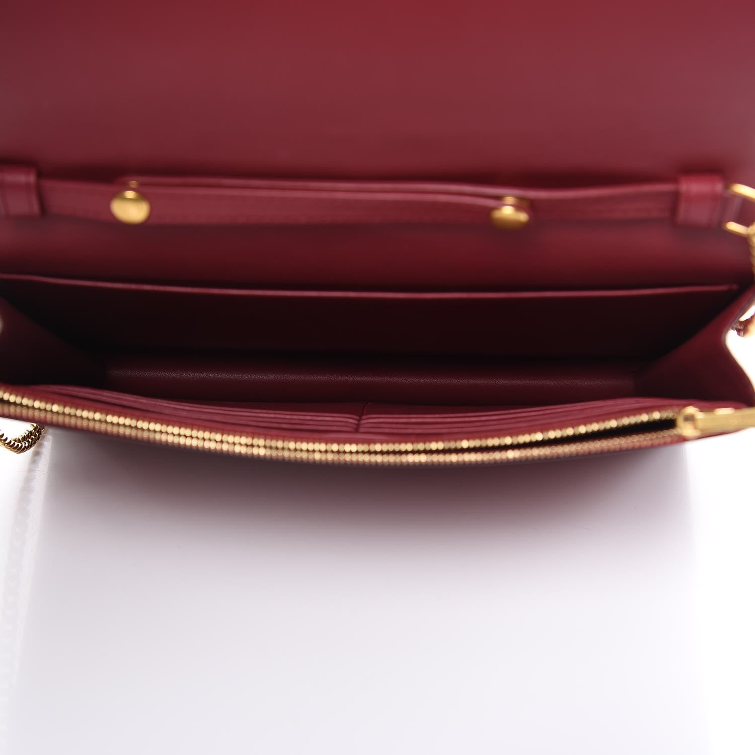 Celine Smooth Lambskin Frame Evening Chain Clutch Ruby Nude 5 of 13