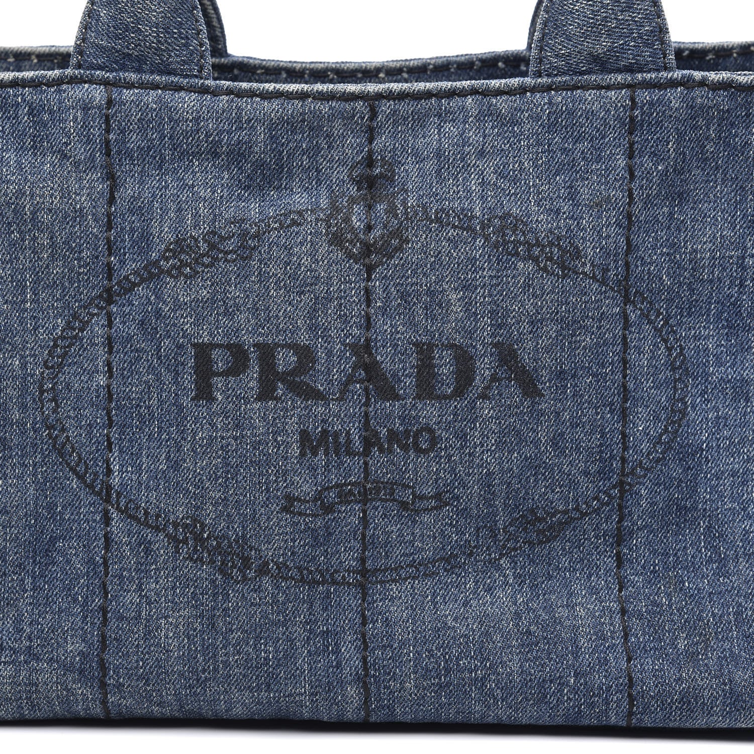 Prada Denim Logo Tote Avio 8 of 8