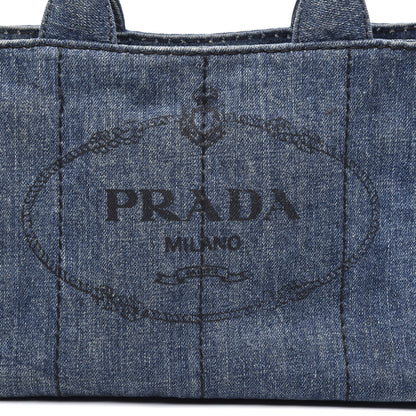 Prada Denim Logo Tote Avio 8 of 8