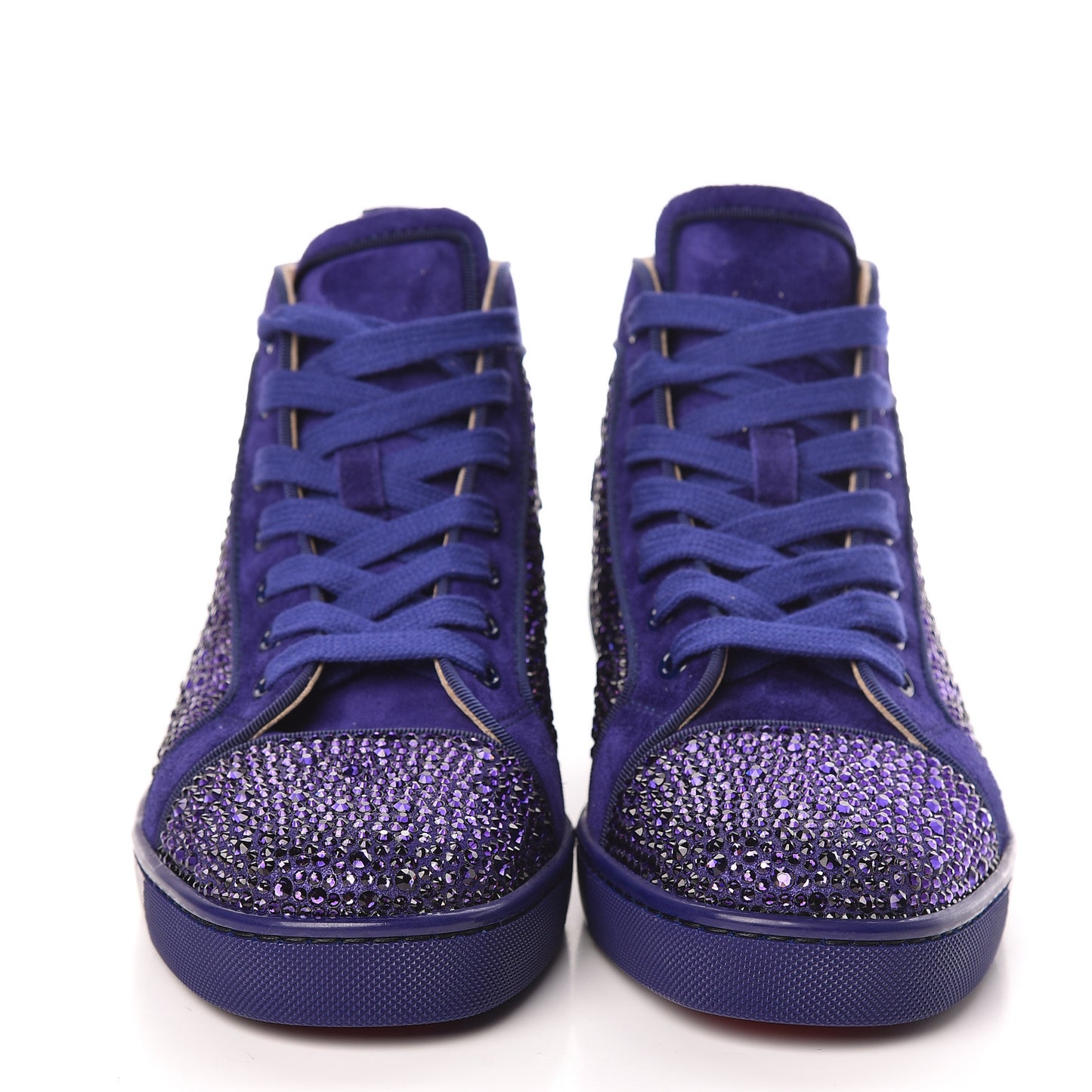 Veau Velours Strass Louis Flat Sneakers 39 Version Encre