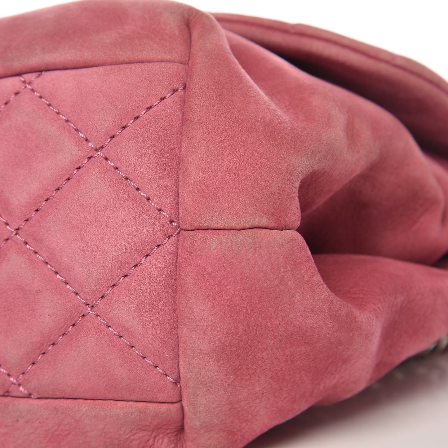 Suede Quilted Mini Trianon Messenger Flap Pink