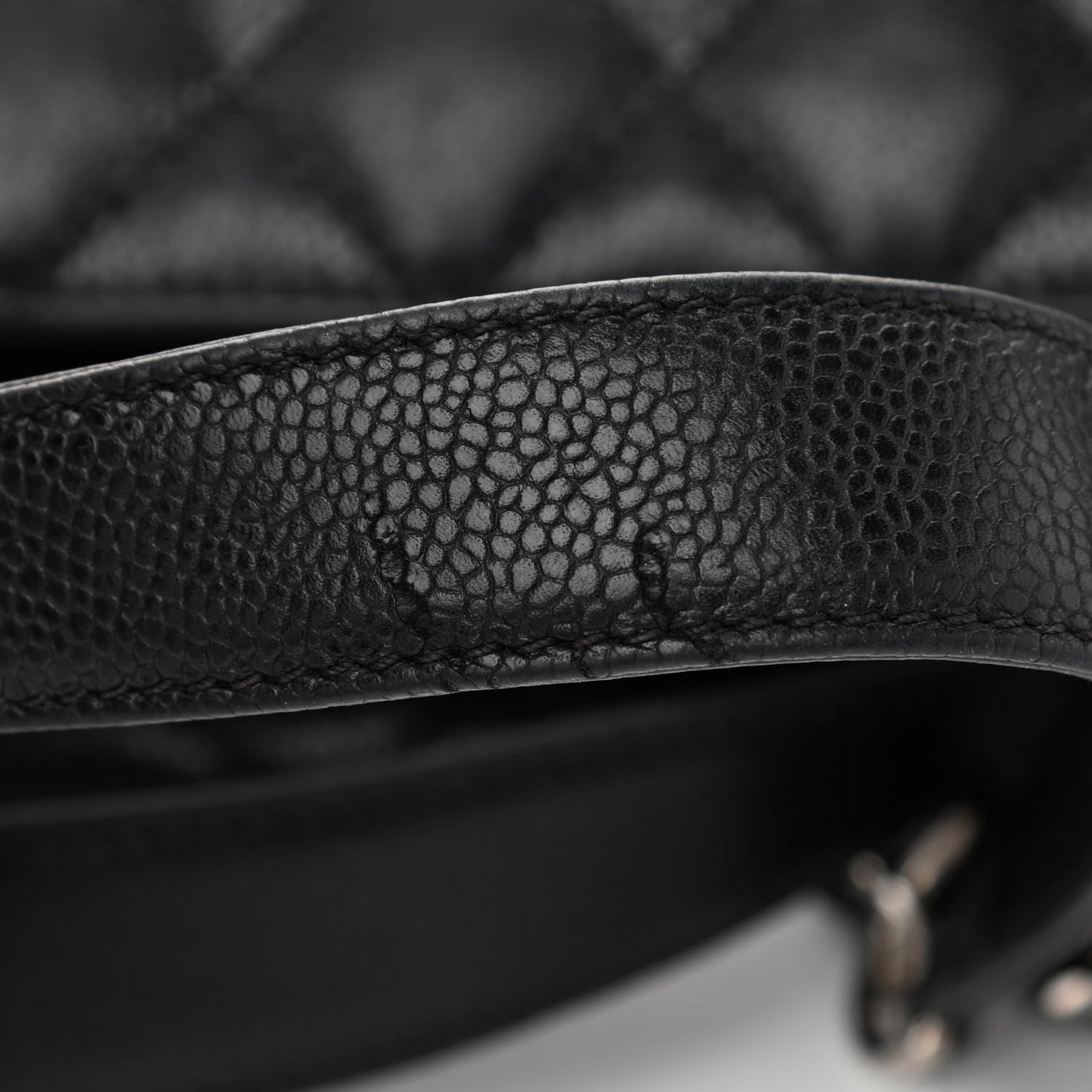 Caviar Quilted Grand Shopping Tote GST Black