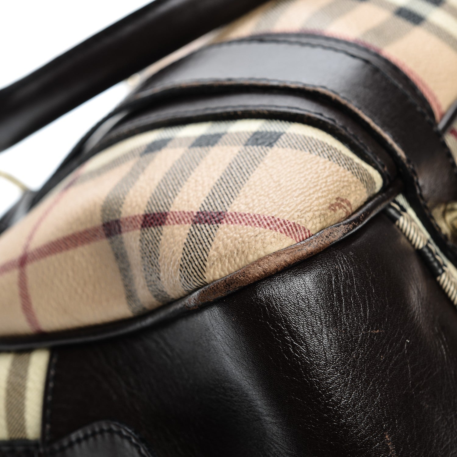 Burberry Haymarket Check Satchel Chocolate 13 of 15