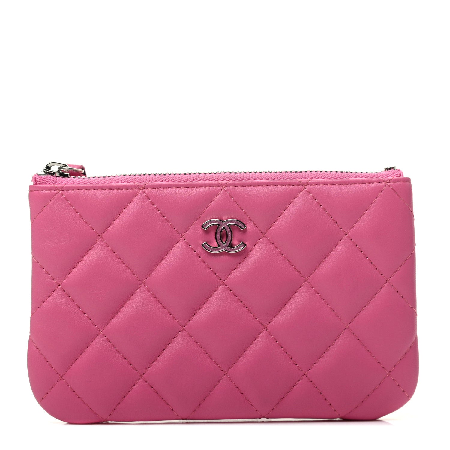 Chanel Lambskin Quilted Small Cosmetic Case Pink 1 of 8