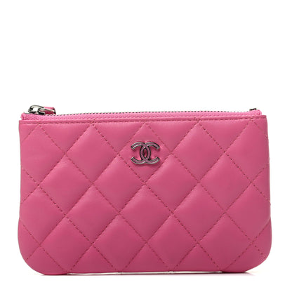 Chanel Lambskin Quilted Small Cosmetic Case Pink 1 of 8