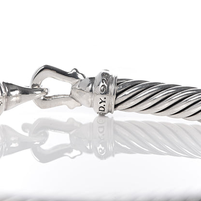 David Yurman Sterling Silver Diamond 5mm Cable Buckle Bracelet 5 of 5
