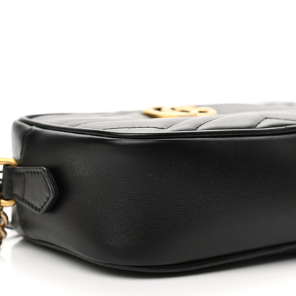 Gucci Calfskin Matelasse Mini GG Marmont Chain Shoulder Bag Black 9 of 11