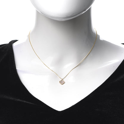 Van Cleef & Arpels 18K Yellow Gold Mother of Pearl Sweet Alhambra Pendant Necklace 2 of 8