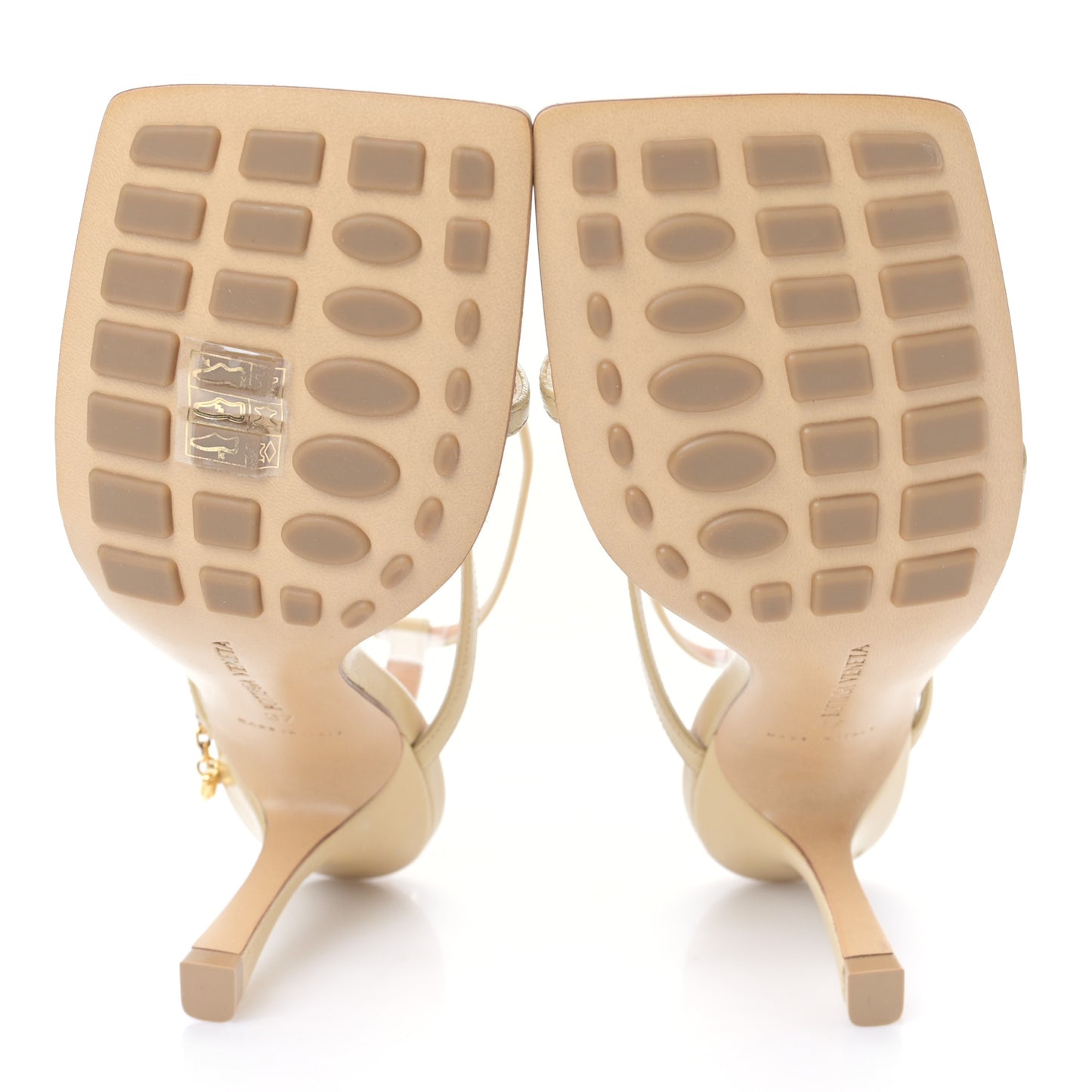 Lambskin Stretch Multi Strap 90mm Sandals 37 Cane Sugar