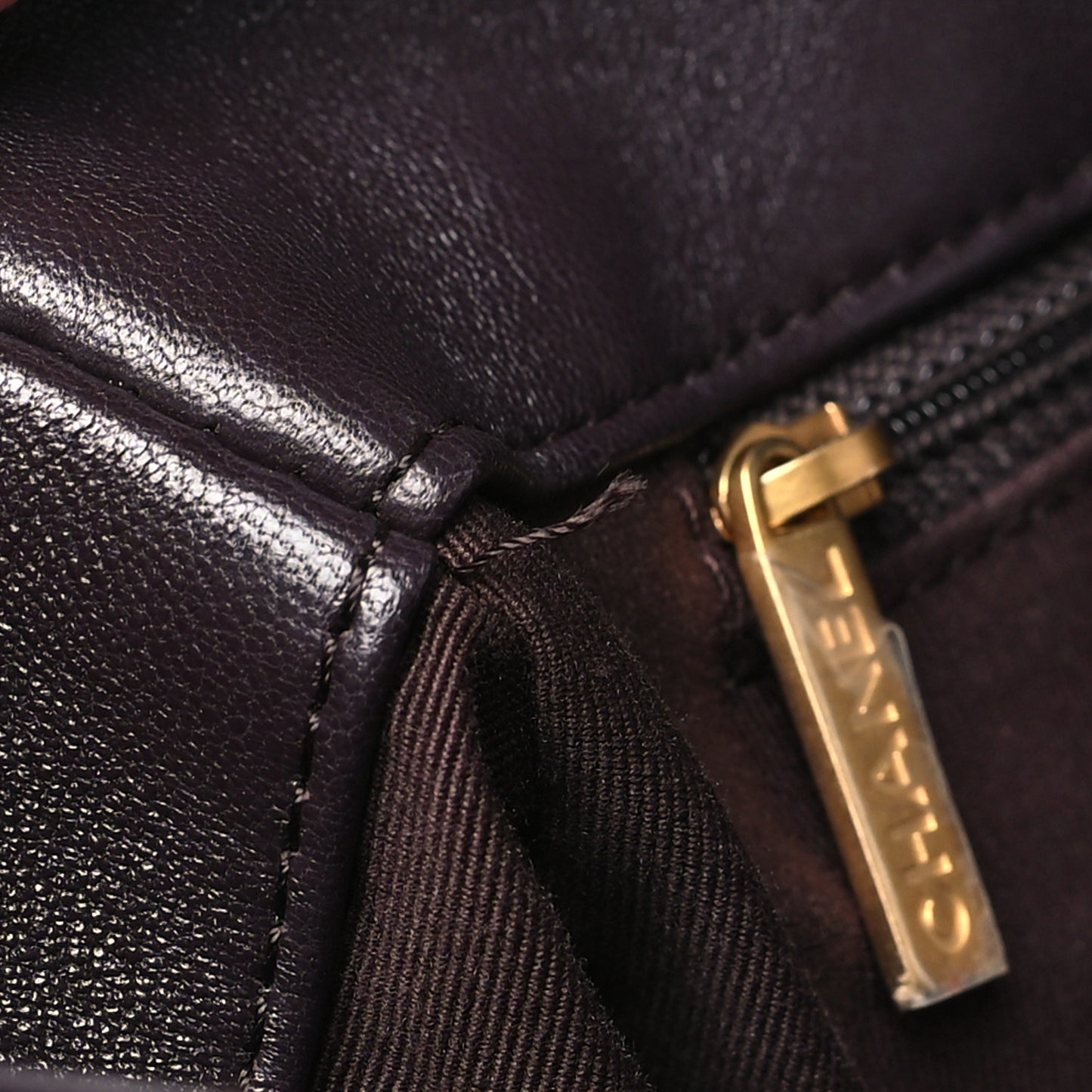 Lambskin Quilted Large Chanel 19 Flap Dark Brown