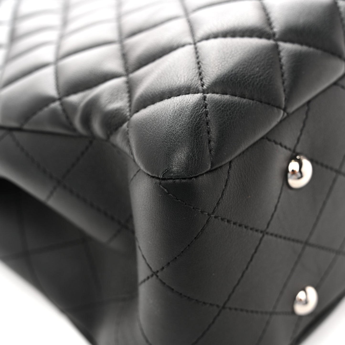 Calfskin Quilted Large CC Shopping Tote Black