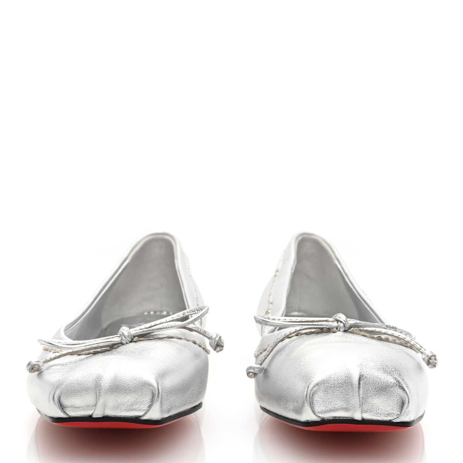 Christian Louboutin Nappa Mamadrague Flats 36 Silver 3 of 7