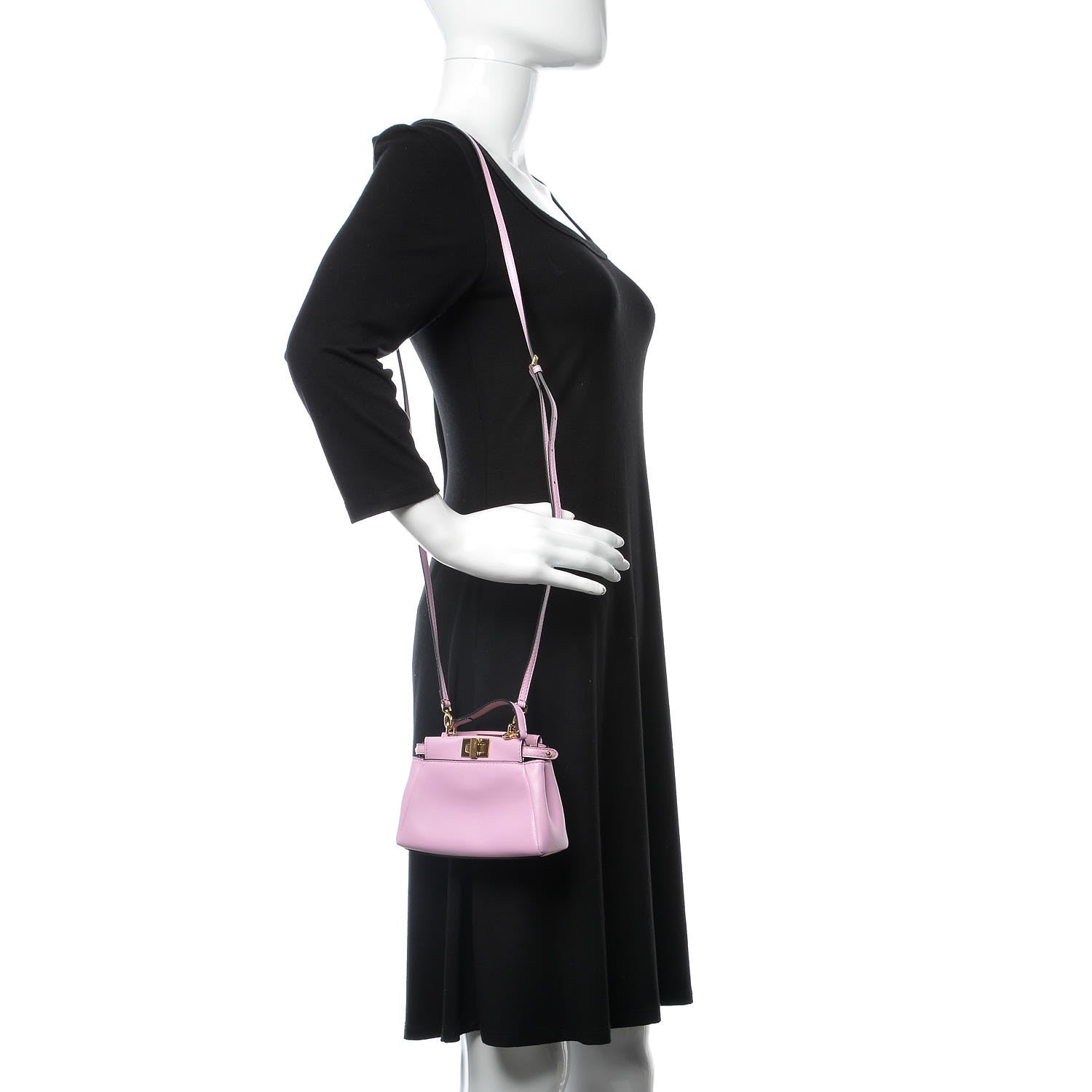 Fendi Shiny Nappa Micro Peekaboo Iconic Satchel Lavanda 2 of 9
