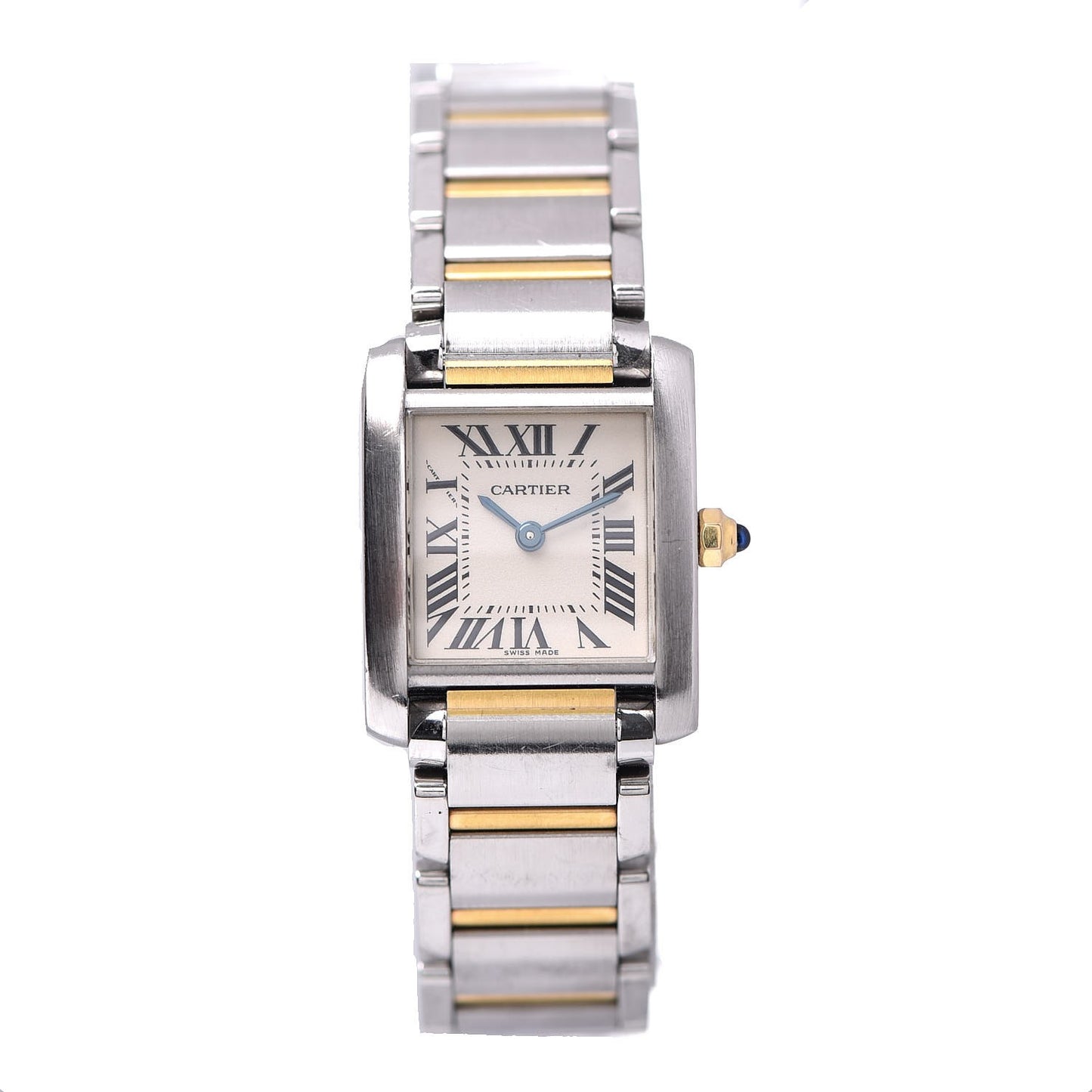 Stainless Steel 18K Yellow Gold 20mm Tank Francaise Quartz Watch
