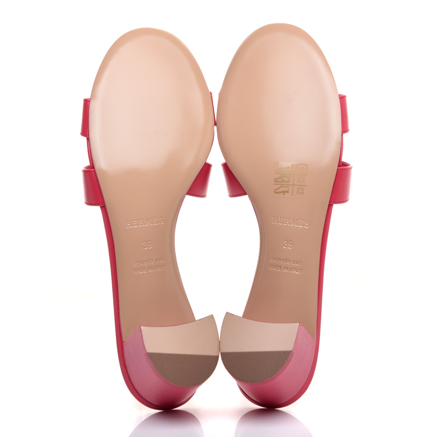 Hermes Calfskin Oasis Sandals 39 Fuschia 5 of 9
