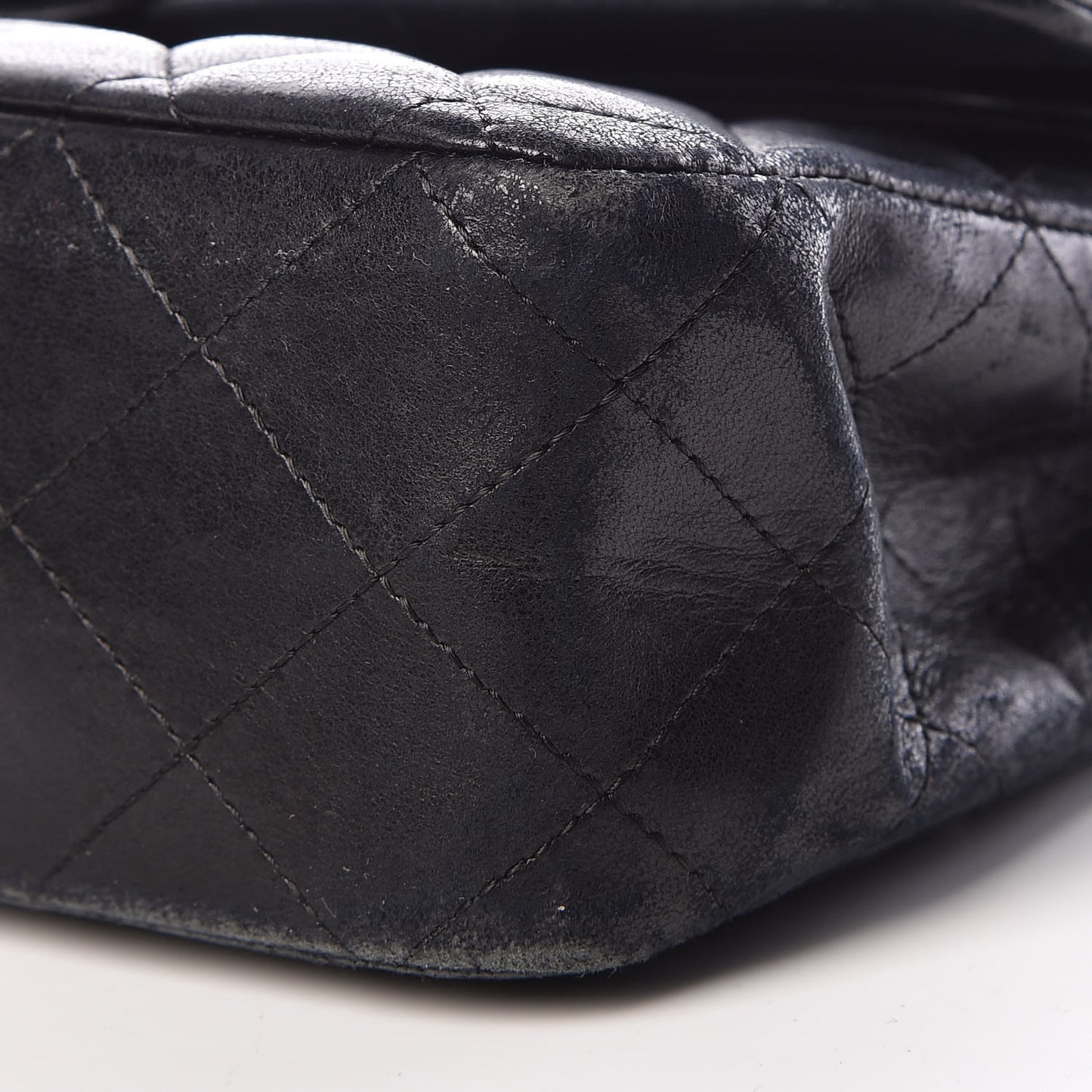 Lambskin Quilted Medium Double Flap Black