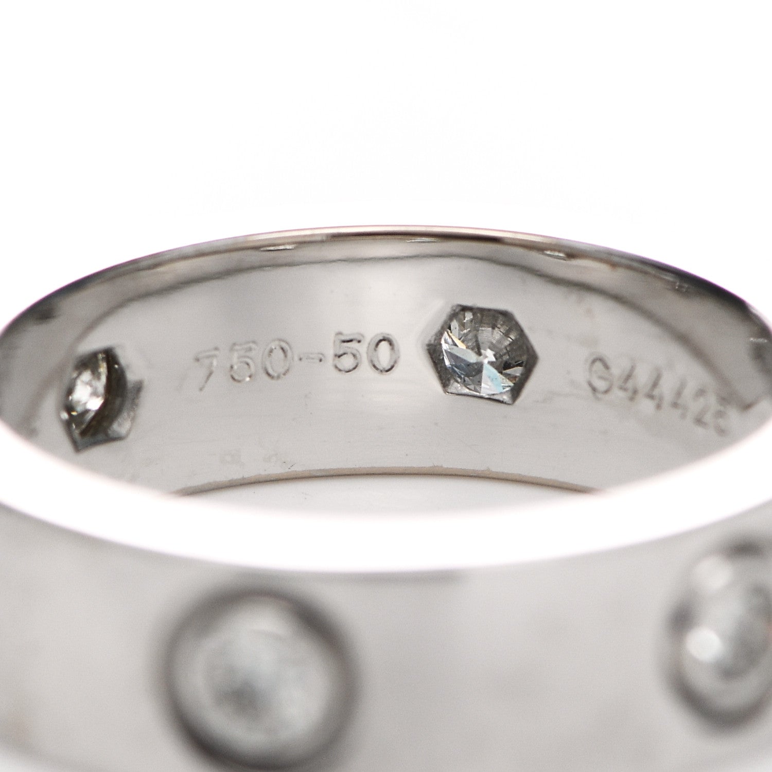 Cartier 18K White Gold 6 Diamond 5.5mm LOVE Ring 50 5.25 5 of 8
