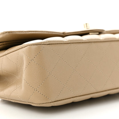 Chanel Caviar Quilted Medium Double Flap Dark Beige 9 of 11