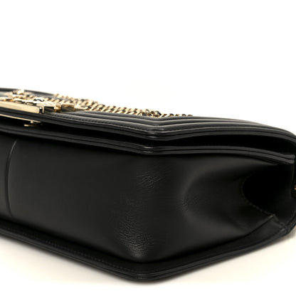 Chanel Calfskin Quilted Medium Chain Detail Boy Flap Black 10 of 10
