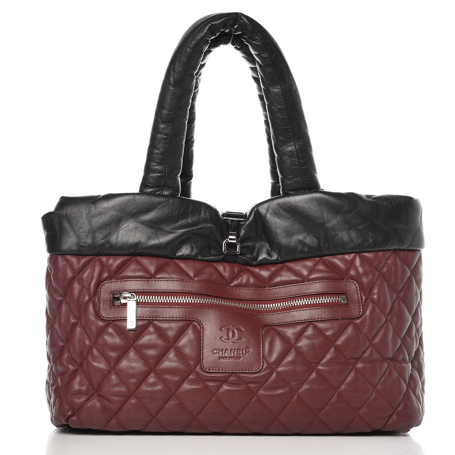 Chanel Lambskin Quilted Medium Coco Cocoon Reversible Tote Black 2 of 13