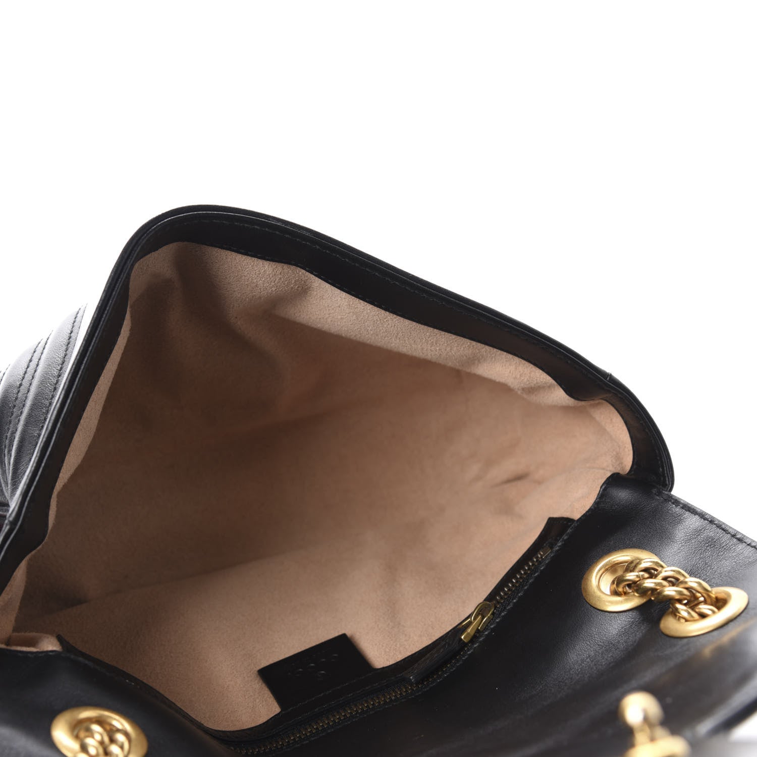 Gucci Calfskin Matelasse Small GG Marmont Shoulder Bag Black 5 of 10