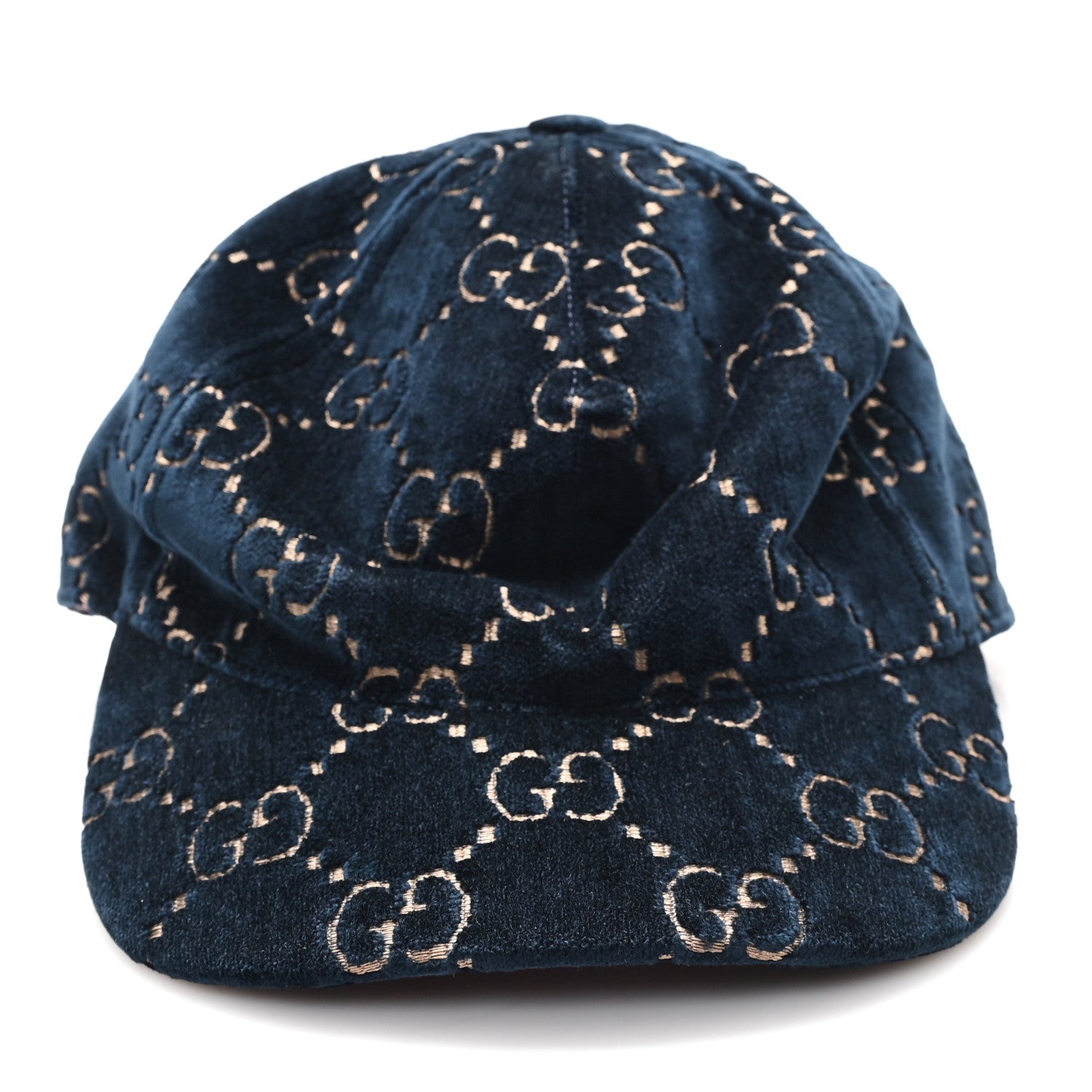 Gucci Velvet GG Monogram Baseball Hat M Blue 3 of 9