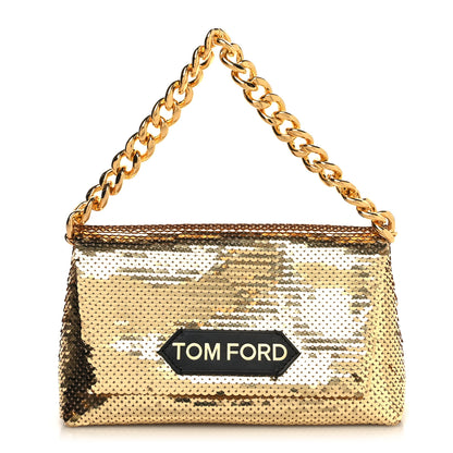 Tom Ford Sequin Mini Label Shoulder Bag Gold 1 of 11