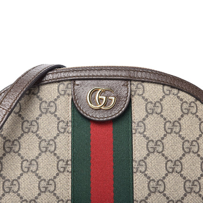 Gucci GG Supreme Monogram Textured Dollar Calfskin Web Small Ophidia Dome Shoulder Bag Beige Ebony New Acero 10 of 10