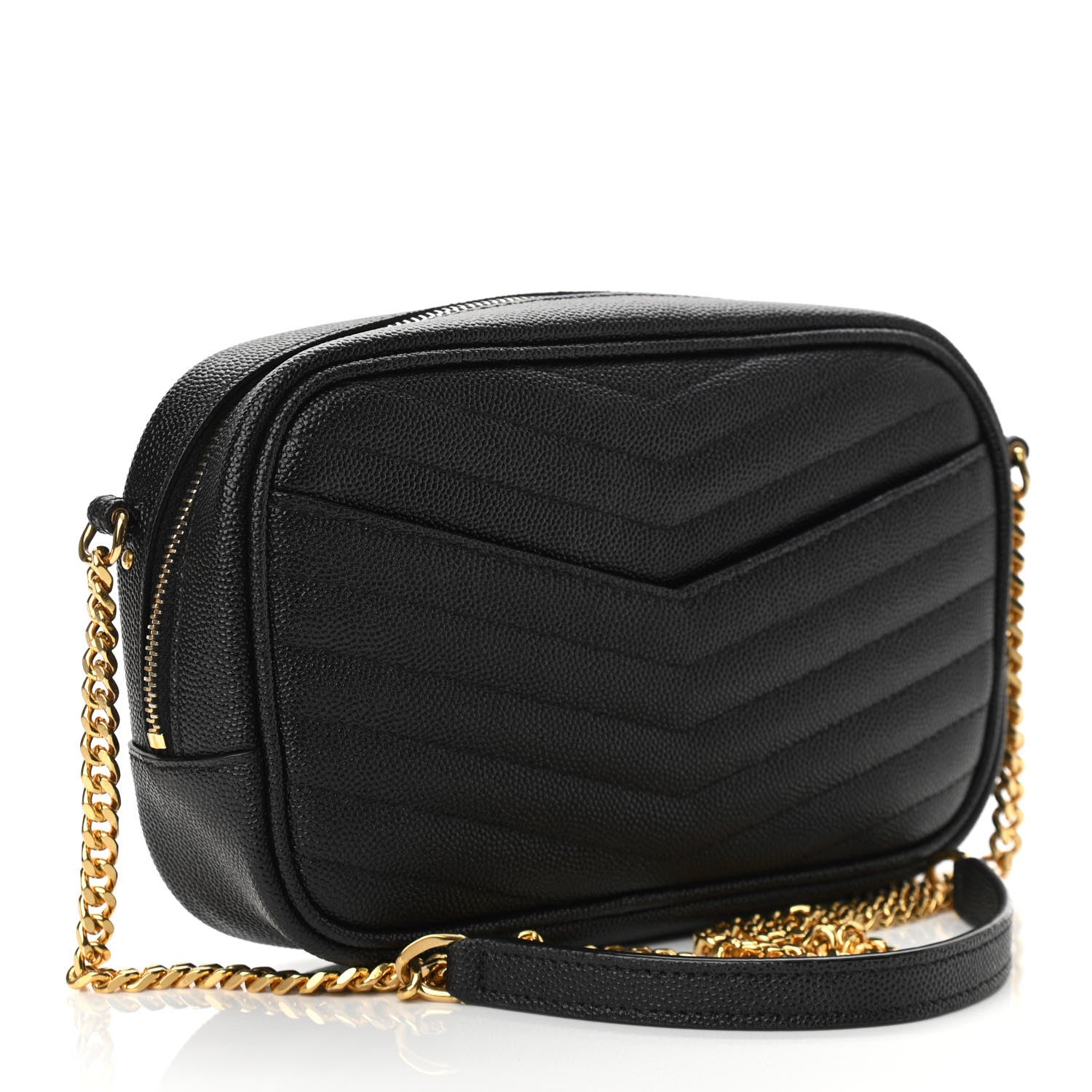 Saint Laurent Grain De Poudre Matelasse Monogram Mini Lou Camera Bag Black 3 of 11