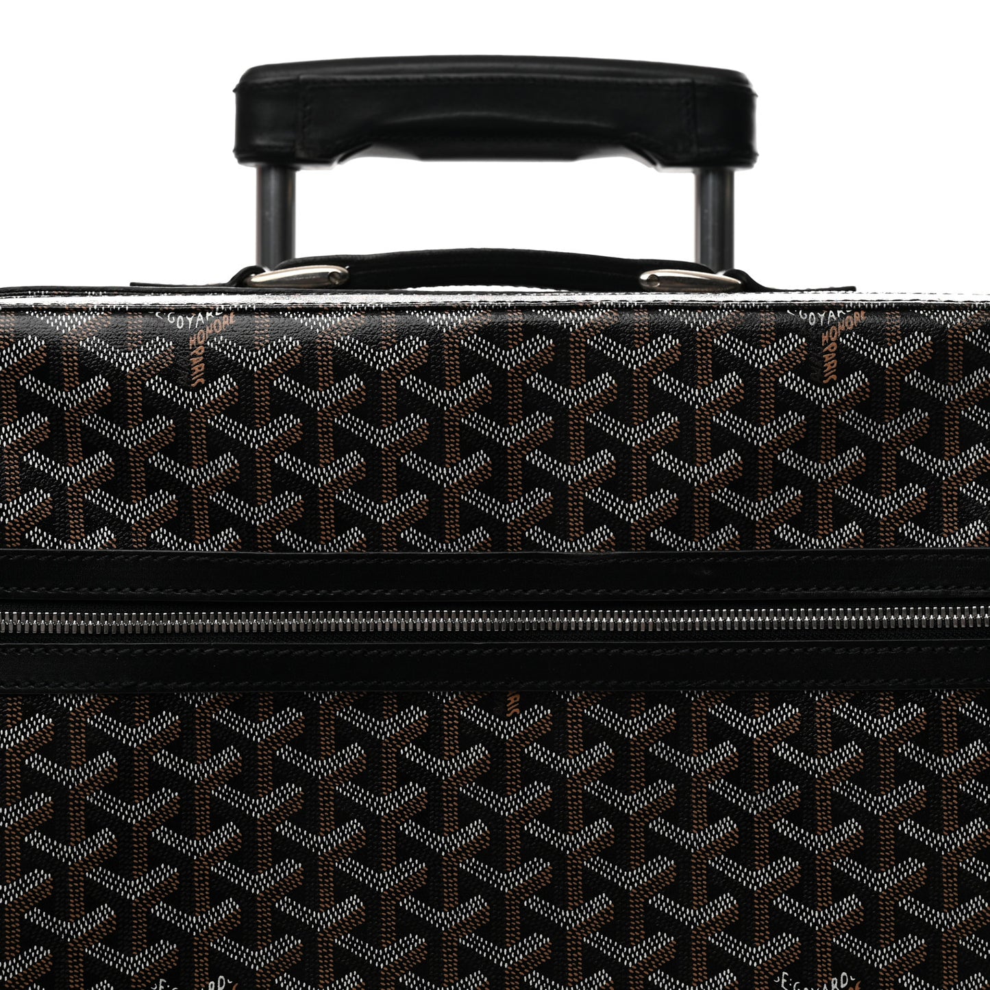 Goyardine Rolling Suitcase Trolley PM Black