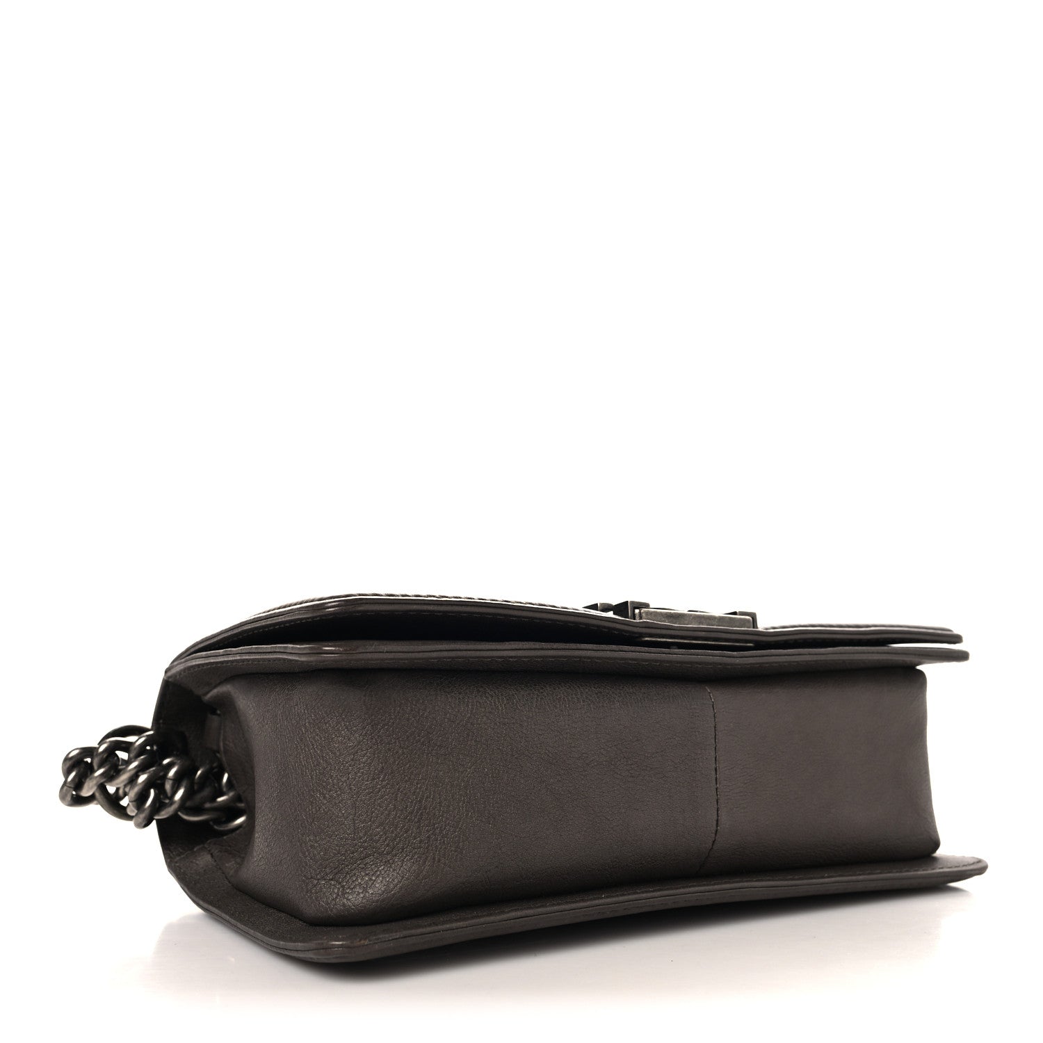 Chanel Metallic Calfskin Quilted Medium Boy Flap Pewter 4 of 10
