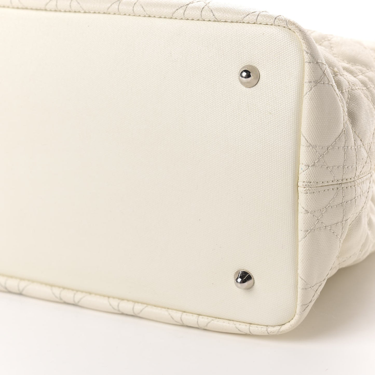 Coated Canvas Cannage Medium Panarea Tote White