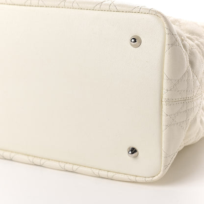 Christian Dior Coated Canvas Cannage Medium Panarea Tote White 7 of 11