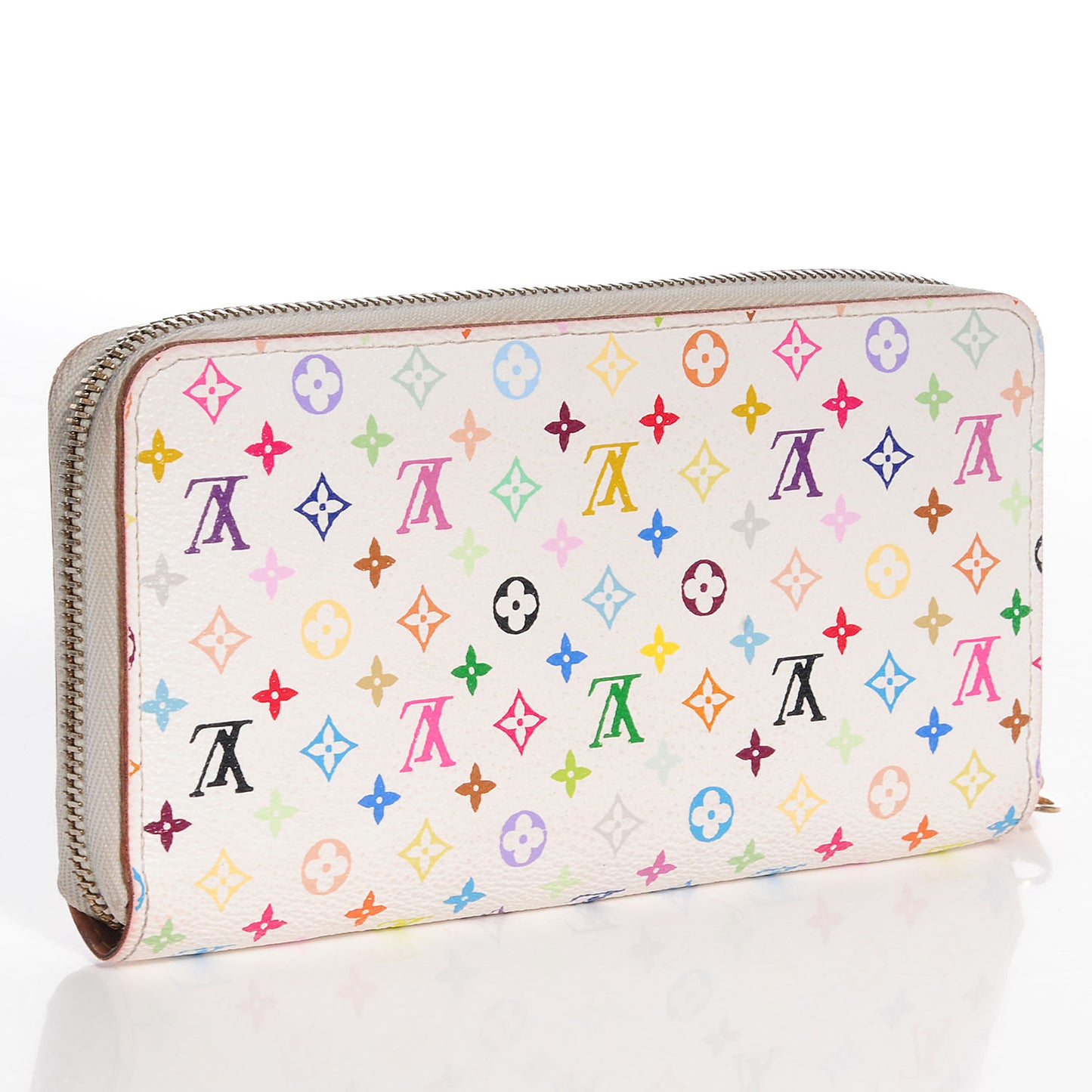 Monogram Multicolor Zippy Wallet White