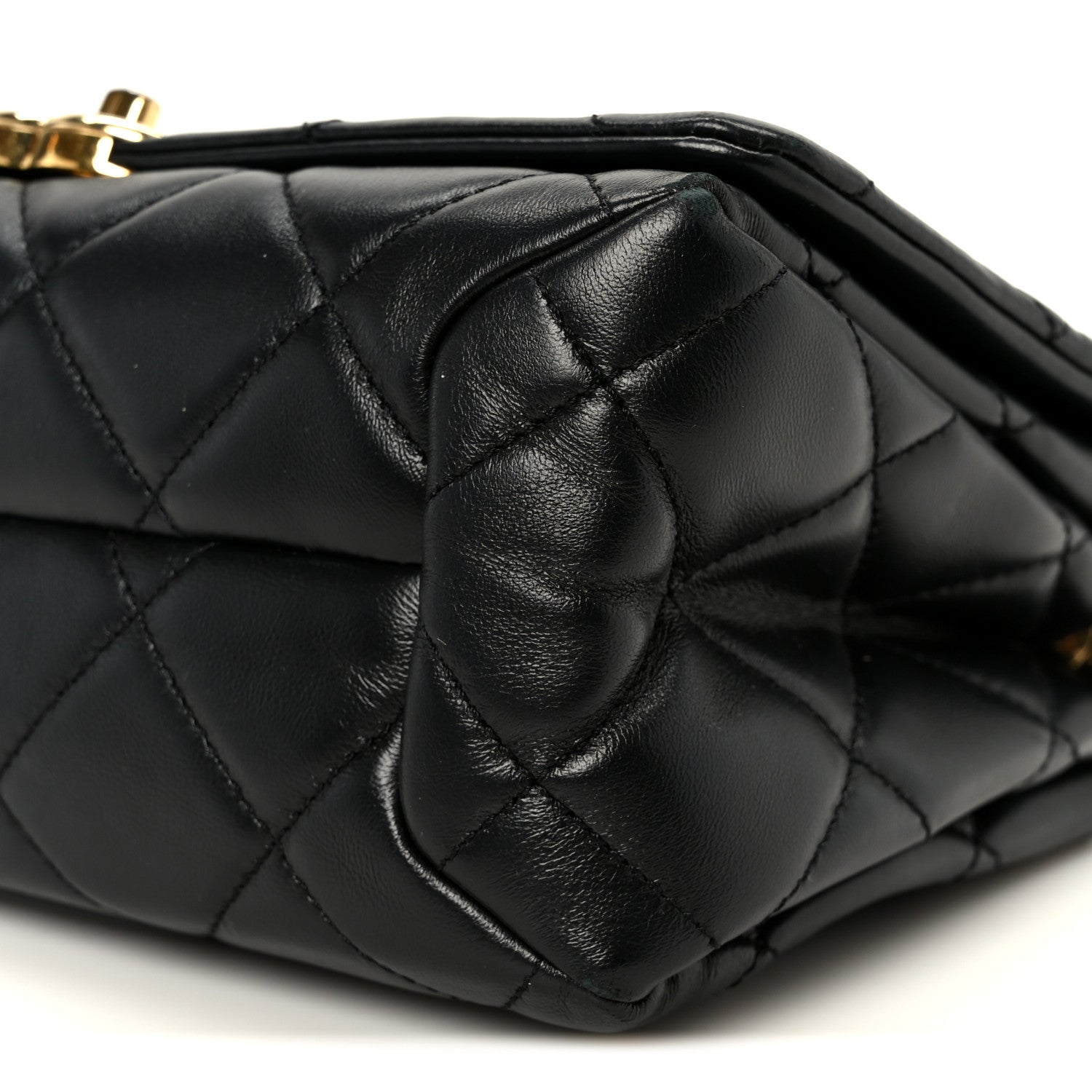 Chanel Lambskin Quilted Medium Color Match Flap Black 12 of 13