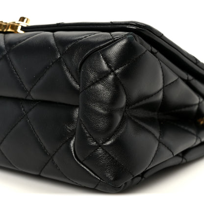 Chanel Lambskin Quilted Medium Color Match Flap Black 12 of 13