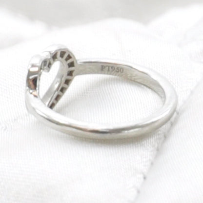 Tiffany Platinum Diamond Heart Ring 3.25 6 of 6