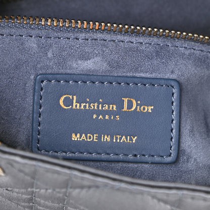 Christian Dior Satin Swarovski Crystal Cannage Small Lady Dior Grey 6 of 9