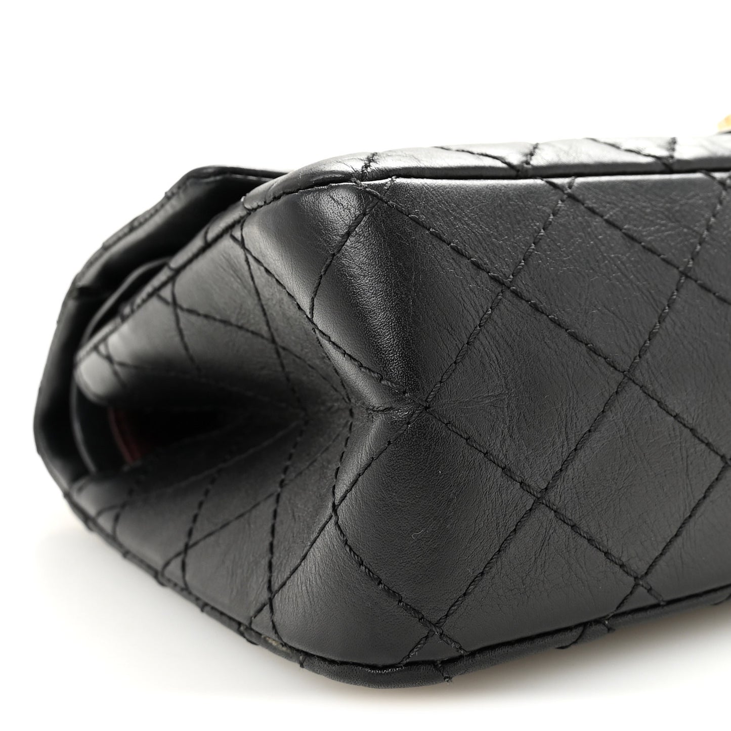 Aged Calfskin Quilted 2.55 Reissue 225 Flap Black