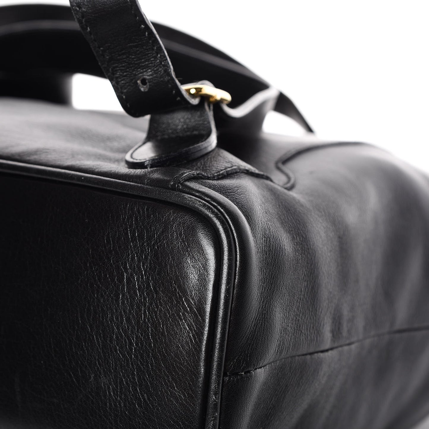 Calfskin Bamboo Backpack Black