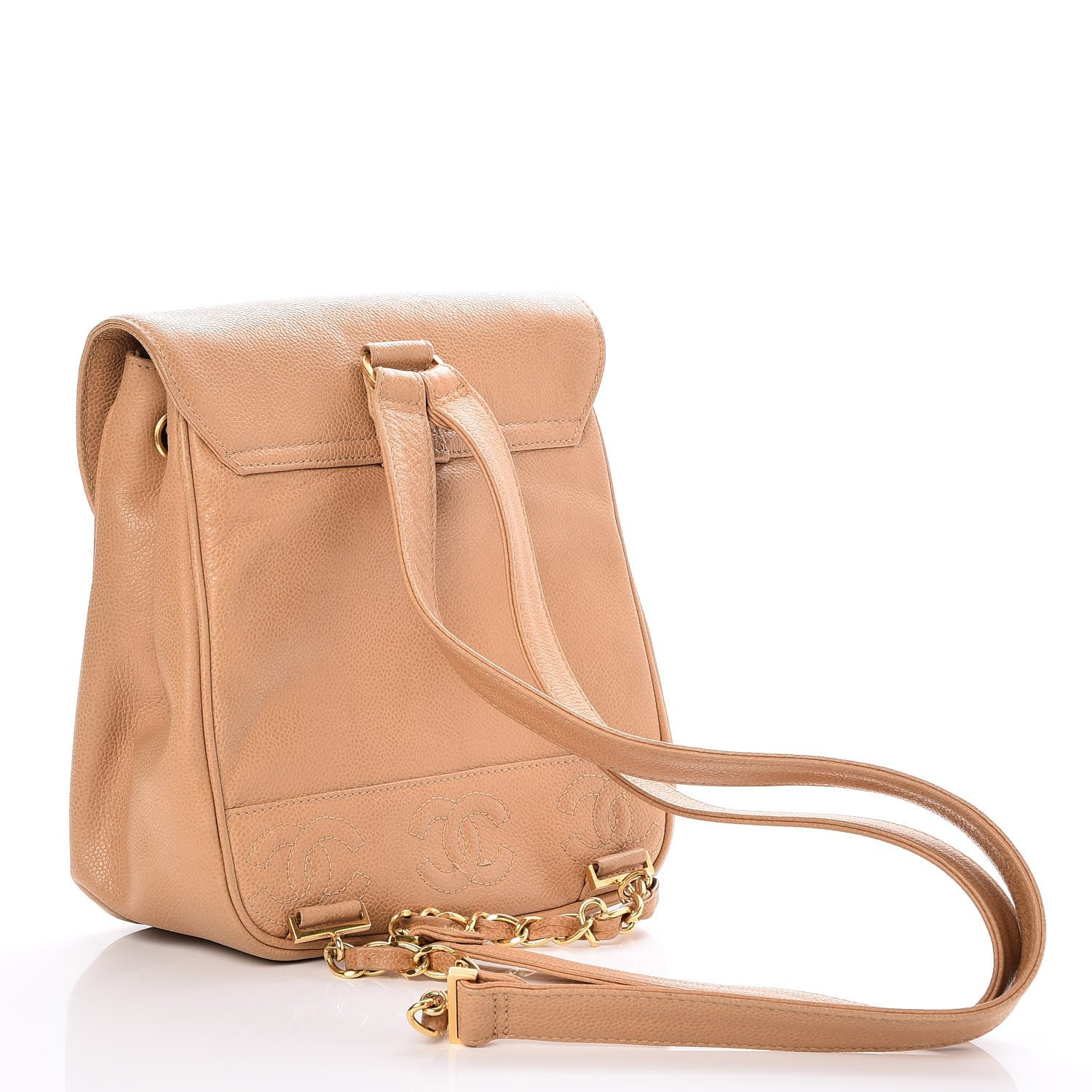 Chanel Caviar CC Backpack Beige 3 of 7