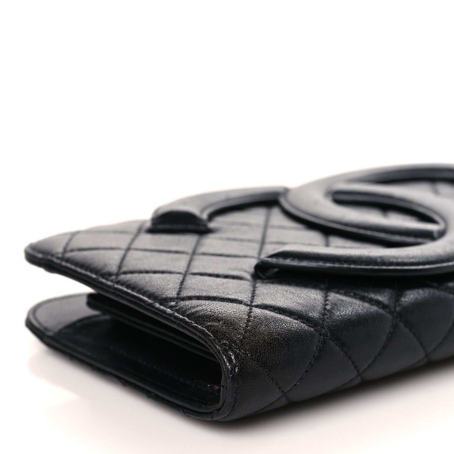Lambskin Quilted Coco Midnight Clutch Black