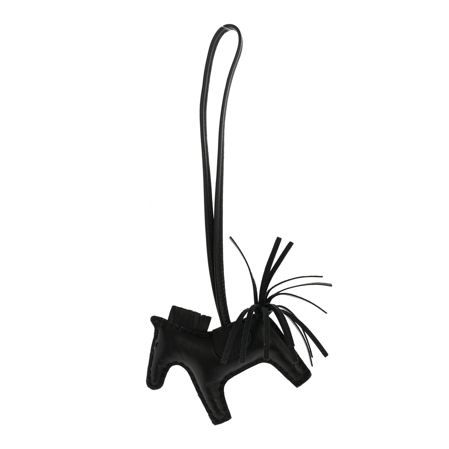 Hermes Milo Lambskin Grigri Rodeo Horse Bag Charm PM So Black 1 of 5
